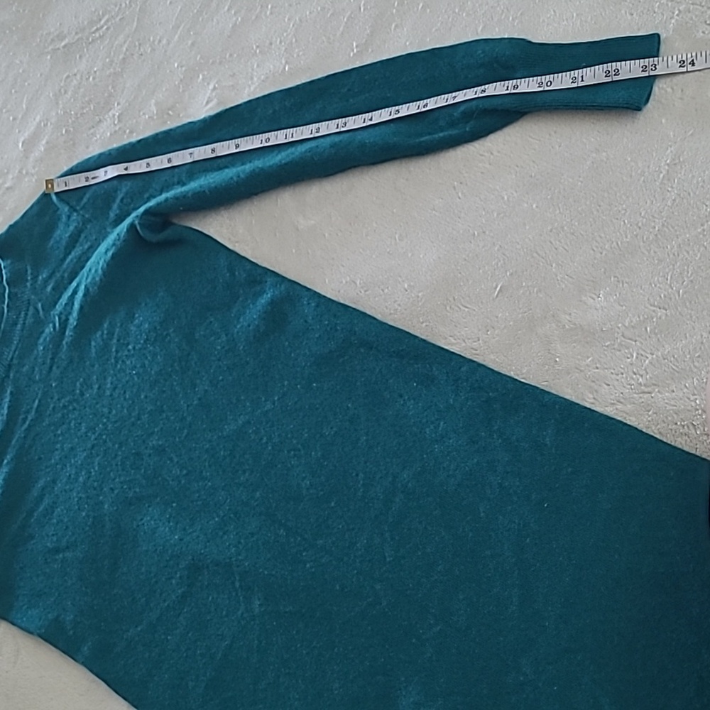 J.Crew 100% Cashmere Sweater Dress Teal Green XS Long Sleeve Knit Midi Workwear - Picture 7 of 12